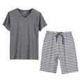 thumbnail image 3 of Men's Pajama Set Designed for Home Daily Wear Loose Fit Top and Bottom Wear with Striped Pattern for Seasonal Comfort, 3 of 3