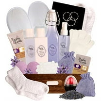 Mothers Day Gift Basket for Mom.Lavender Pampering Gift Basket! All Inclusive Spa Bath Gift Set for Relaxing, Self Care, Meditation Gifts for Her. Luxury Bath Set for Mind & Body Stress Relief!