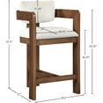 thumbnail image 3 of Meridian Furniture Sacha Cream Velvet Stool, 3 of 9