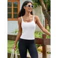 thumbnail image 6 of ANFERRY Women Fitted Workout Tank Tops with Built in Bra Ribbed Seamless U Back Basic Gym Camisoles, 6 of 7