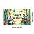 thumbnail image 6 of Cute Panda Birthday Theme Party Backdrop with Colorful Balloons and Gifts Banner Background for Photography Props Kids Celebration Event Decorations, 6 of 8