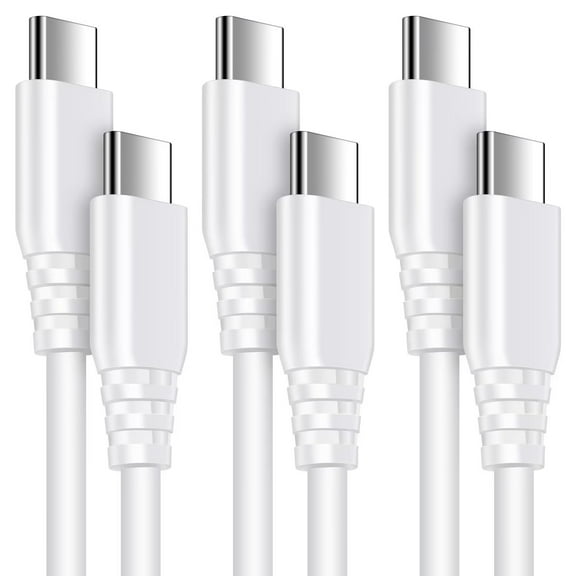 USB C Cables,USB C to USB C Cable 10ft 3 Pack FiveBox Android PD Fast USB C Charging Cord Type C Chargers Cables for Samsung(White)