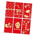 thumbnail image 2 of KLKCMS 6 Pcs Enveloppes Rouges du Nouvel An Chinois Hong Bao pour Fêtes Collation des Grades g, 2 of 9