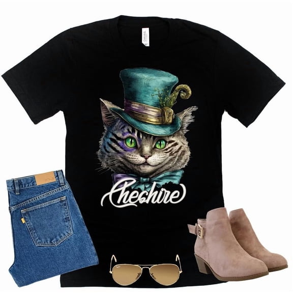 Alice in Wonderland Shirt, Magic Kingdom Mad Tea Party Shirt Graphic Design Tee Tops (Black-2X Large)