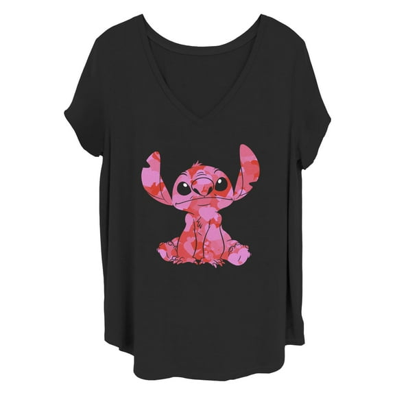 Women's Lilo & Stitch Heart Filled Stitch  Graphic T-Shirt