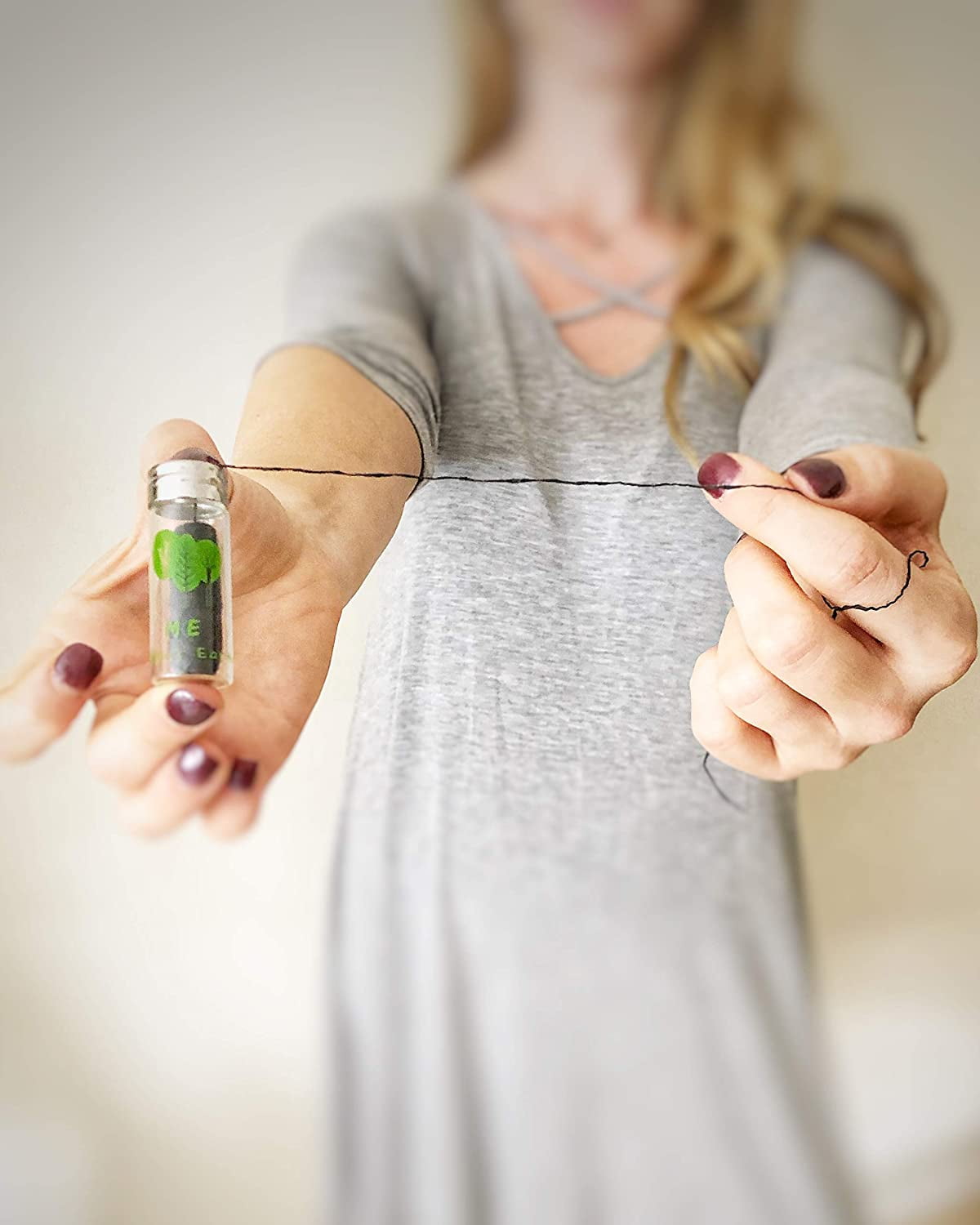 Vegan Biodegradable Bamboo Charcoal Dental Floss with Refillable Glass Container | Free Refill | Natural Candelilla Wax | 30M x2 | Peppermint Essential Oil | Eco Friendly Zero Waste Oral Care