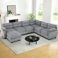 thumbnail image 1 of Bonzy Home Convertible Sectional Sofa Couch for Living Room With Ottoman Grey, 1 of 7