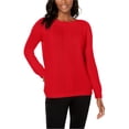 thumbnail image 1 of Tommy Hilfiger Womens Cable-Knit Pullover Sweater, Red, Large, 1 of 1