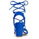 thumbnail image 3 of Sandalias de Tacón Alto con cordones Allegra K Talón Abierto Azul Profundo 36, 3 of 7