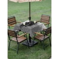 thumbnail image 4 of Outdoor Tablecloth with Umbrella Hole for Patio/Picnic/Party/Camping, Black Cement Gray Waterproof Table Cloth Square Cover Washable, Modern Abstract Art Black (54"x 54"), 4 of 8