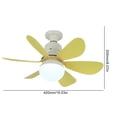 thumbnail image 3 of Ventilador de techo con luz de 3 velocidades, ventiladores de techo de perfil bajo para dormitorio de oficinas en el hogar, 3 of 6