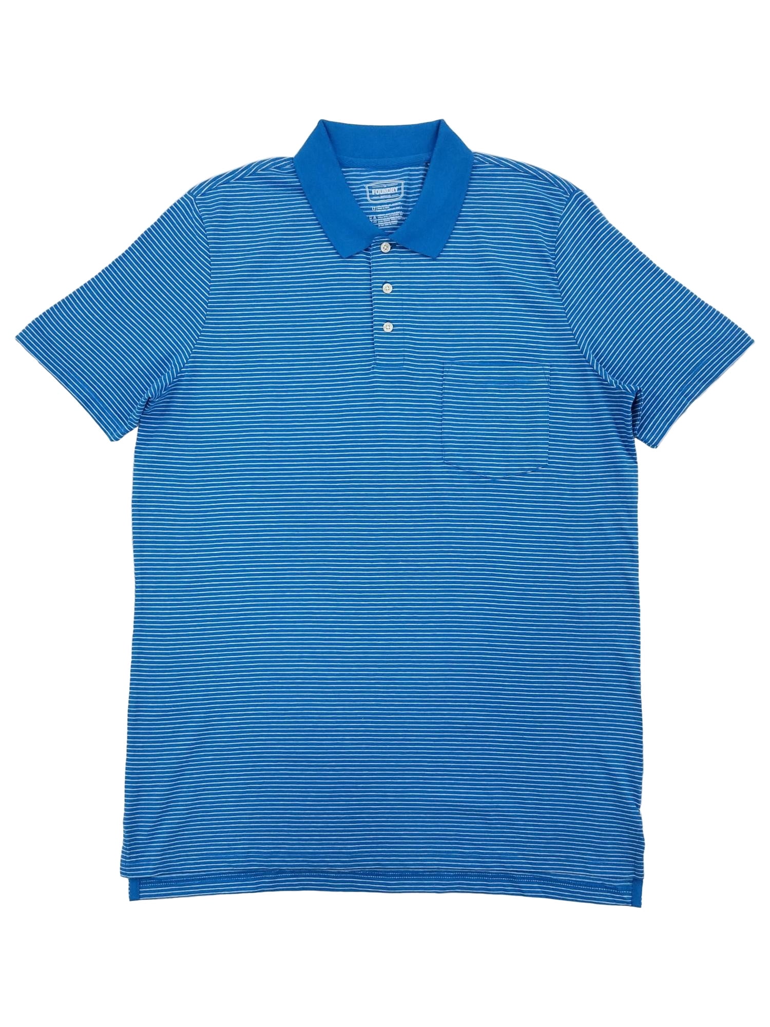 The Foundry Mens Big & Tall Blue Aster Stripe Short Sleeve Polo T-Shirt ...