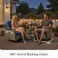 thumbnail image 4 of Ovios 8 Pieces Patio Furniture Outdoor Conversation Set Rattan Wicker Outside Sectional Sofa with Swivel Chairs & Solar Light Table, Denim Blue, 4 of 9