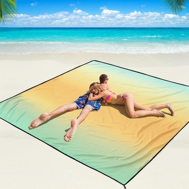 Manta de playa WIWIGO, impermeable y resistente a la arena, 200 x 225 cm, para 2 a 8 adultos