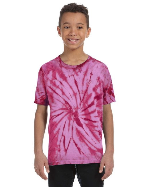 red and pink tie dye shirt