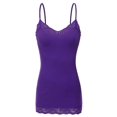 thumbnail image 4 of TheLovely Women's Junior and Plus Adjustable Spaghetti Strap Lace Tim Cami Tank Top, 4 of 5