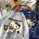 thumbnail image 2 of Sudadera de manga larga con cuello redondo estilo japonés de Sanrio Hello Kitty, ropa bonita con dibujos animados Y2k, camisetas holgadas para mujer, 2 of 5