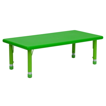 Chrome Rectangular Activity Table - Flash Furniture 24''W x 48''L Height Adjustable Rectangular Plastic Activity Table in Multiple Colors