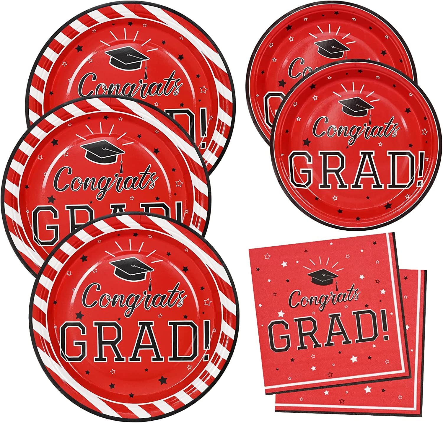 Homlouue Graduation Paper Plates and Napkins Serves 50 Guests