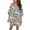 Blue, variant on Fesfesfes Women Casual Dress Dress Sweet And Cute V-Neck Printed Bell Sleeve Shift Dress Mini Dress