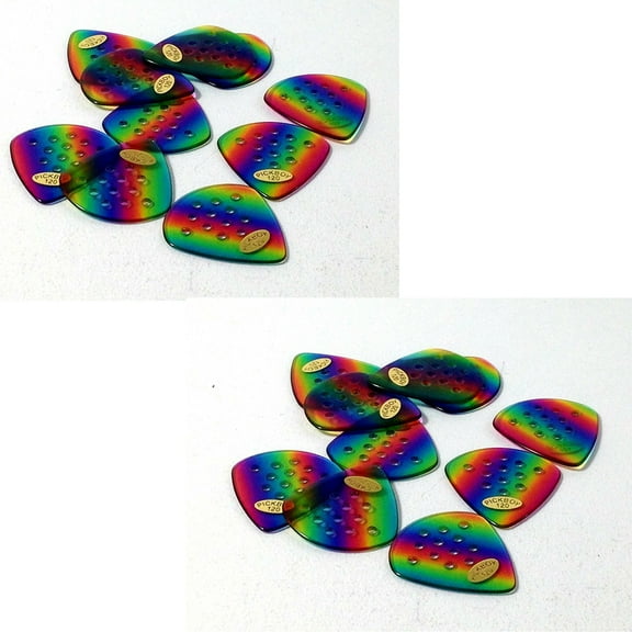 Pickboy Guitar Picks  Pos-a-grip  1.50mm  Heavy  20 Pack Celluloid  Jazz Rainbow