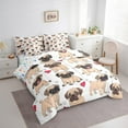 thumbnail image 2 of Erosebridal Cute Pug Dog Bed in a Bag Twin Size, Animal Pet Theme Bed Set , Reversible 7 Pieces, 2 of 5