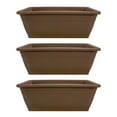 thumbnail image 1 of HC Companies 12-Inch Outdoor Plastic Deck Flower Planter Box, Chocolate (3 Pack), 1 of 3