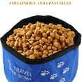 thumbnail image 3 of GOOHOCHY 2 cuencos para perros de tela Oxford de grado alimenticio, plegables, impermeables, portátiles, de viaje, para comida y agua de mascotas y gatos (azul), 3 of 8