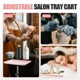 thumbnail image 7 of Salon Tray On Wheels Tattoo Tray Rolling Trolley Adjustable Height Storage Utility Cart for Clinic Spa Rolling Tray ((Pink), 7 of 7