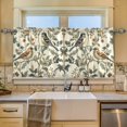 thumbnail image 2 of Yayeee Kitchen Curtains Tier Set of 2 Light Filtering 57"x36" Over Sink Window Panels, Green Birds, 2 of 7