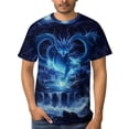 thumbnail image 4 of LAOLIUSN Men's Dragon Graphic T-Shirt, Fantasy Allover Print Tee, 88% Polyester 12% Spandex, Short Sleeve Casual Shirt, Sizes S-4XL, 4 of 7