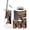Color 1, variant on Rustic Bathroom Accessory Set 6 Piece Deer Antlers Western Farmhouse Wild Animal Blue Trash can, Toothbrush Holder, Toothbrush Cup, Soap Dispenser, Soap Dish, Toilet Brush Holder
