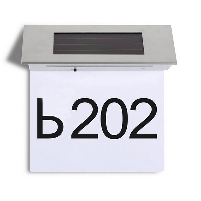 Waterproof LED Solar Powe Number Print Doorplate Lamp Address Number Street GA 