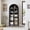 Black, variant on Memoryfield Farmhouse 5 Tier Bookcase Display Shelf, with Adjustable Shelf and 2 Large Glass Doors, Arched Kitchen Pantry Cabinet, Versatile Storage Cupboard, Black
