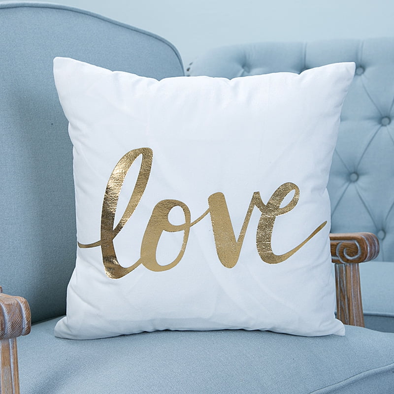 Clearance! Set of 2 Throw Pillow Cases, Justdolife Romantic Love Square  Pillow Cushion Cover Bed Sofa Home Office Car Decor for Couch Bedding 18''  x 18'' 