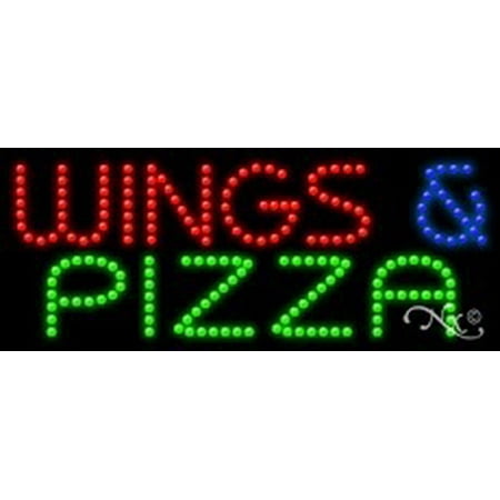 Wings & Pizza LED Sign (High Impact, Energy (Americas Best Pizza And Wings)