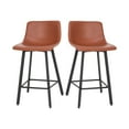 thumbnail image 5 of Flash Furniture Caleb 24.5"H Square Adjustable Low Back Counter Bar Stool, Cognac/Black, 5 of 12