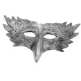 thumbnail image 3 of Máscara de cabeza de águila para Halloween, accesorio de media cara, diseño para fiestas, accesorios de cosplay Plata antigua, 3 of 9