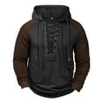 thumbnail image 1 of Ceisia Men Casual Fashion Solid Color Plaid Gift Stand Up Irregular Collar Long Sleeve Pullover Tops, 1 of 6