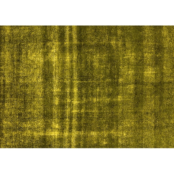 Ahgly Company Machine Washable Indoor Rectangle Oriental Yellow Industrial Area Rugs, 4' x 6'