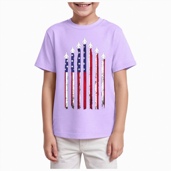 Gubotare Fourth of July Kids Shirt 4th of July Toddler Baby Boys Girls T-Shirt Kids Funny Patriotic Independence Day Top 2T 3T, Purple
