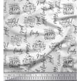 thumbnail image 1 of Soimoi White Poly Georgette Fabric Merry Christmas Text Decor Fabric Printed Yard 42 Inch Wide, 1 of 5