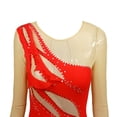 thumbnail image 6 of LIUHUO Customized Red Spandex Figure Skating Dress for Girls & Women - One - Shoulder with Red - Black Layered Skirt, 6 of 9
