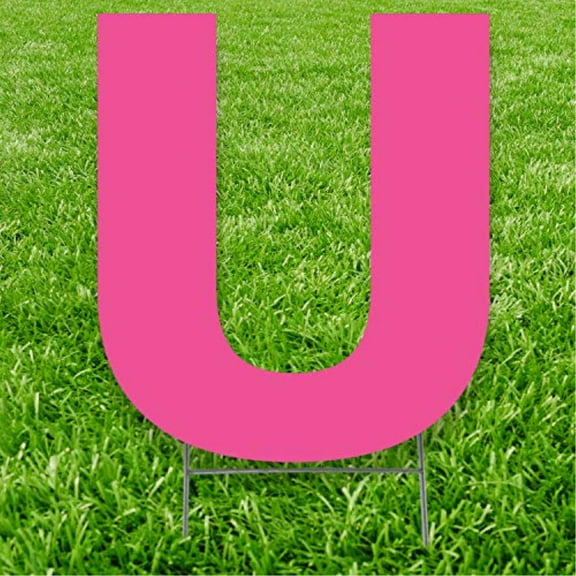 Pink Letter U 20 inches tall