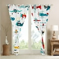 thumbnail image 5 of Airplane 38"x45" Set of 2 Panels Window Curtains & Drapes Bedroom,Colorful Cartoon Propeller Plane 30%-50% Blackout Curtains Cute Cartoon Airplanes Curtains Aviation Themed Darkening Curtains, 5 of 6