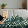 thumbnail image 3 of Lemons Soft Flannel Fleece Throw Blanket, Sliced Citrus Hand Drawn Graphic on Simplistic Background, Cozy Plush for Indoor and Outdoor Use, 50" x 60", Sky Blue Yellow, by Ambesonne, 3 of 5