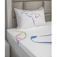 thumbnail image 2 of Ambesonne Colorful Fitted & Top Sheet Set with Sham, Butterfly Dog Labrador, Multicolor, 2 of 4