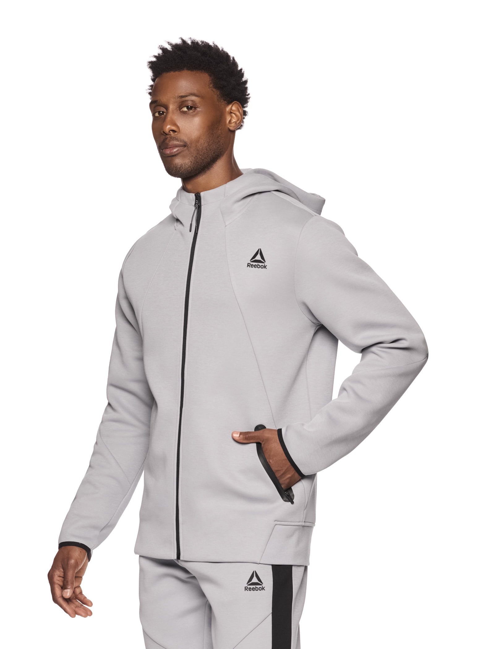 Reebok Men's and Big Men's Momentum Fleece Full Zip Hoodie, Sizes XS-5XL