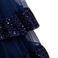 thumbnail image 5 of LEKWK Girls Sparkly Princess Dress Sequin Ruffles Sleeve Tulle Ball Gown Off Shoulder Tiered Pageant Dresses for Birthday Party Stage Performance Costume, 5 of 9