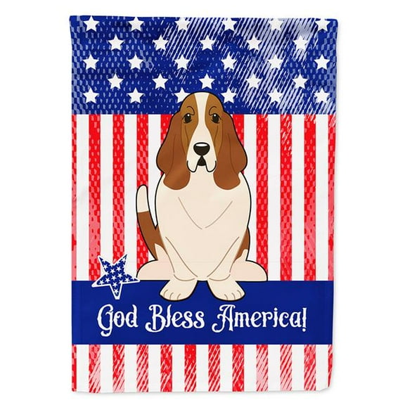 Carolines Treasures BB3016CHF Patriotic USA Basset Hound Flag Canvas House Size